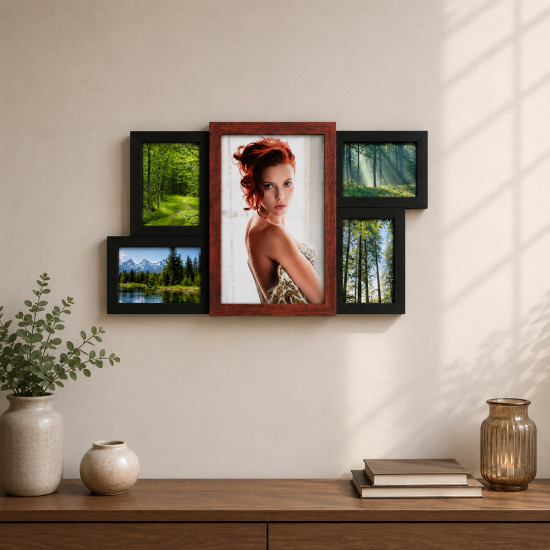 Мультирамка дерев'яна для 5 фото 10x15см RNK Collage 5-BR-MM