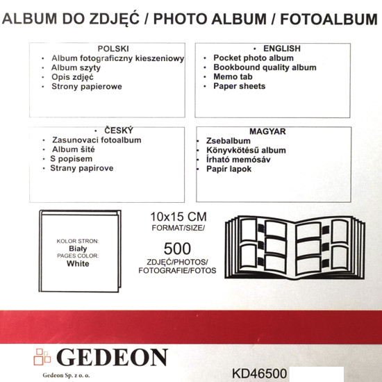 Фотоальбом 10x15см 500 фото GEDEON KD46500 ART03