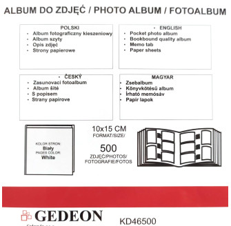 Фотоальбом 10x15см 500 фото GEDEON KD46500 ART02
